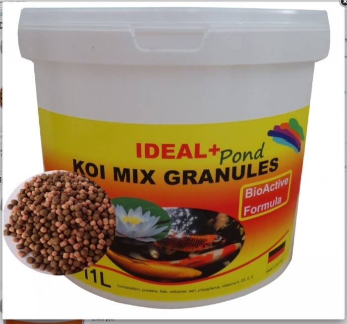 Корм для рыбы в пруду IDEAL+ POND KOI MIX GRANULES 11L