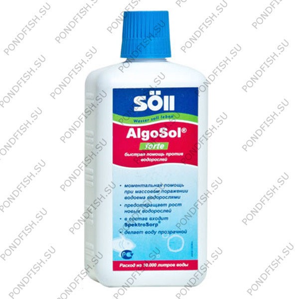 Против водорослей в пруду усиленного действия Soll AlgoSol Forte 1L.